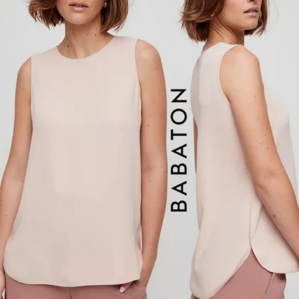 XS Aritzia Babaton Wieland Sleeveless Blouse - Blush Pink Prima